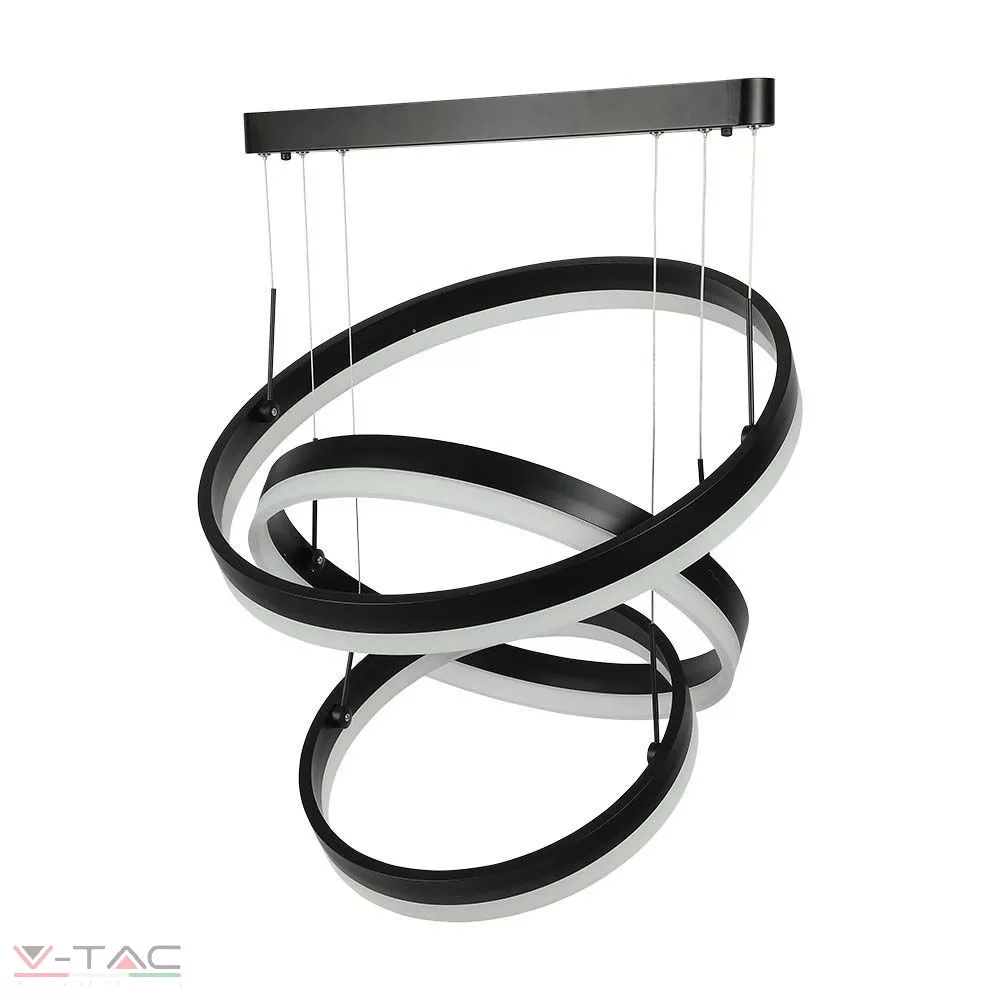 HelloLED 86W Fekete Design csillár 3 gyűrűs dimmelhető HelloLED 86W Fekete Design csillár 3 gyűrűs dimmelhető