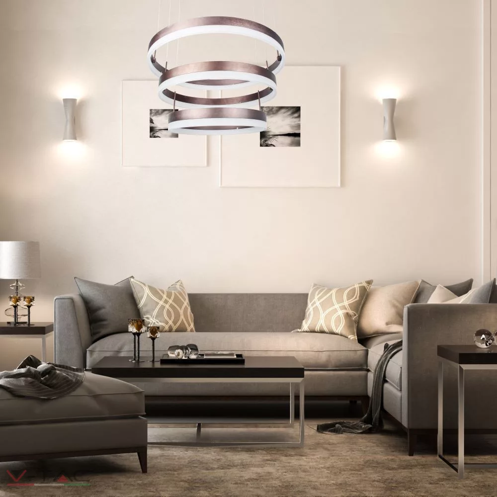 HelloLED 86W Kávébarna Design csillár 3 gyűrűs dimmelhető HelloLED 86W Kávébarna Design csillár 3 gyűrűs dimmelhető