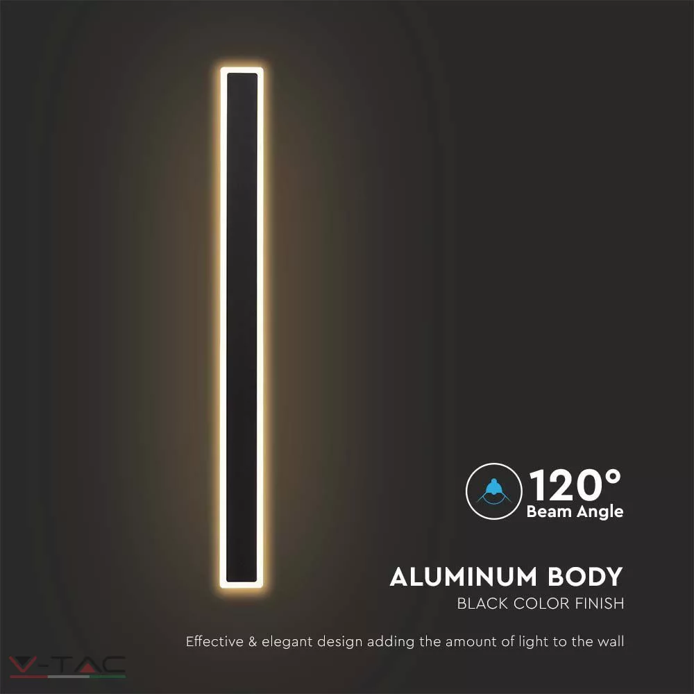 HelloLED 17W LED fekete lapos fali lámpa IP65 HelloLED 17W LED fekete lapos fali lámpa IP65