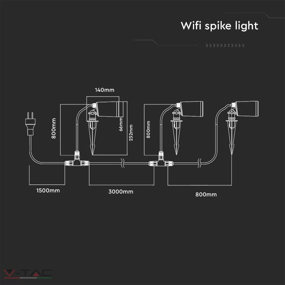 HelloLED 3x7W RGB Smart kerti tüske fénytest IP65 - 3015 HelloLED 3x7W RGB Smart kerti tüske fénytest IP65 - 3015