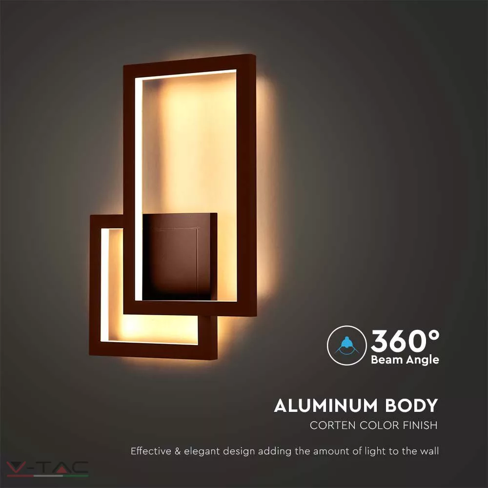 20W LED fali lámpa Corten IP20 20W LED fali lámpa Corten IP20