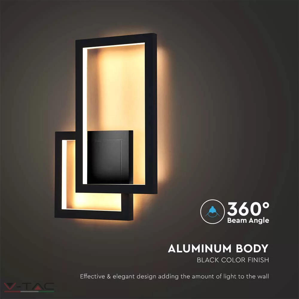 20W LED fali lámpa fekete IP20 20W LED fali lámpa fekete IP20