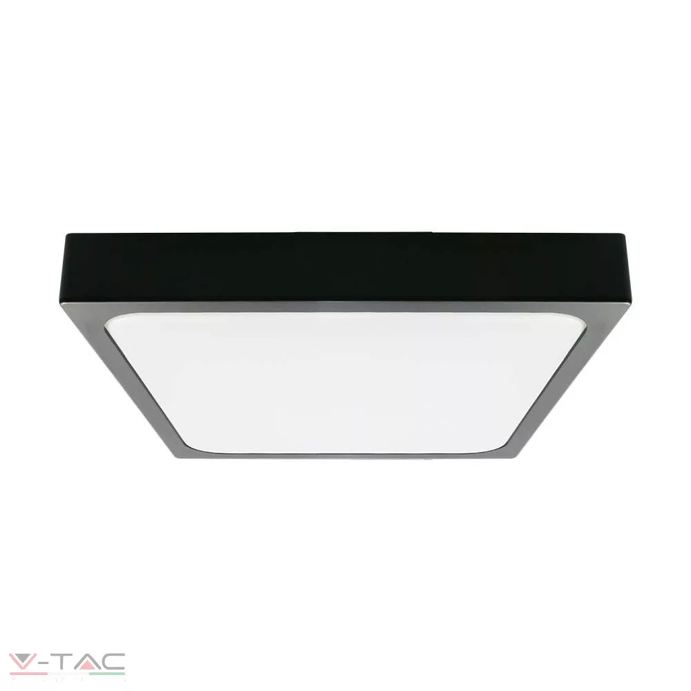 HelloLED V-TAC 24W Fekete mozgásérzékelős LED mennyezeti lámpa négyszög IP44 HelloLED V-TAC 24W Fekete mozgásérzékelős LED mennyezeti lámpa négyszög IP44