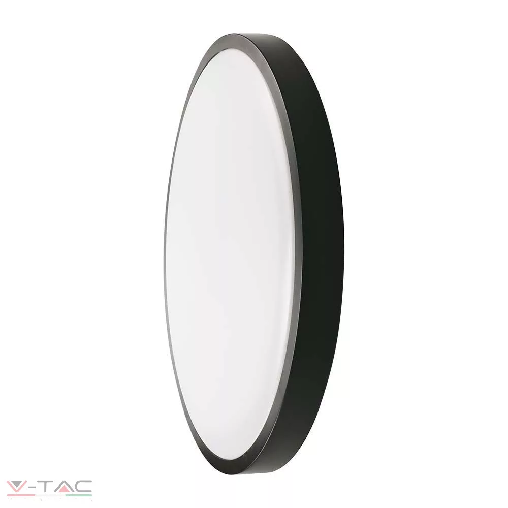 24W Fekete LED Mennyezeti lámpa kör 4000K IP44 - 7637 V-TAC 24W Fekete LED Mennyezeti lámpa kör 4000K IP44 - 7637 V-TAC