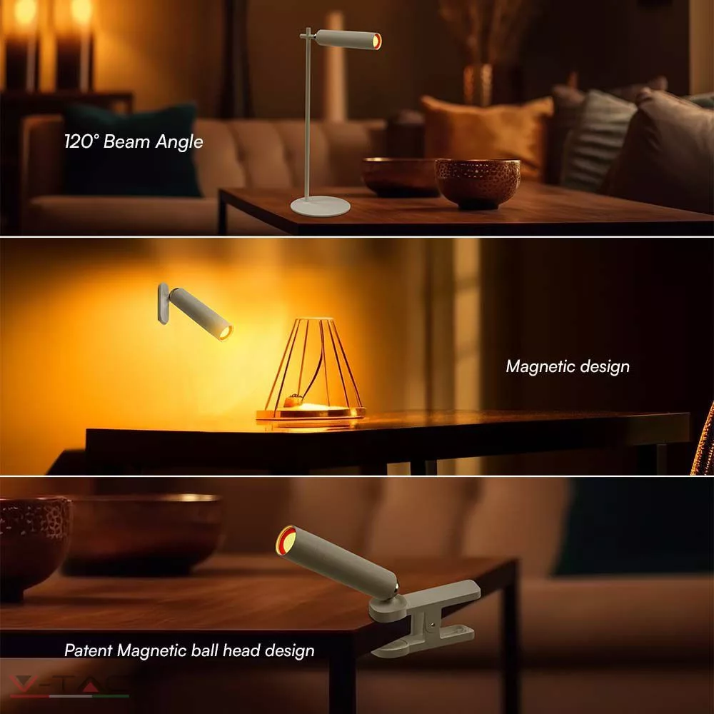 3W LED Mágneses 3in1 fehér asztali lámpa 4000K - 23041 3W LED Mágneses 3in1 fehér asztali lámpa 4000K - 23041