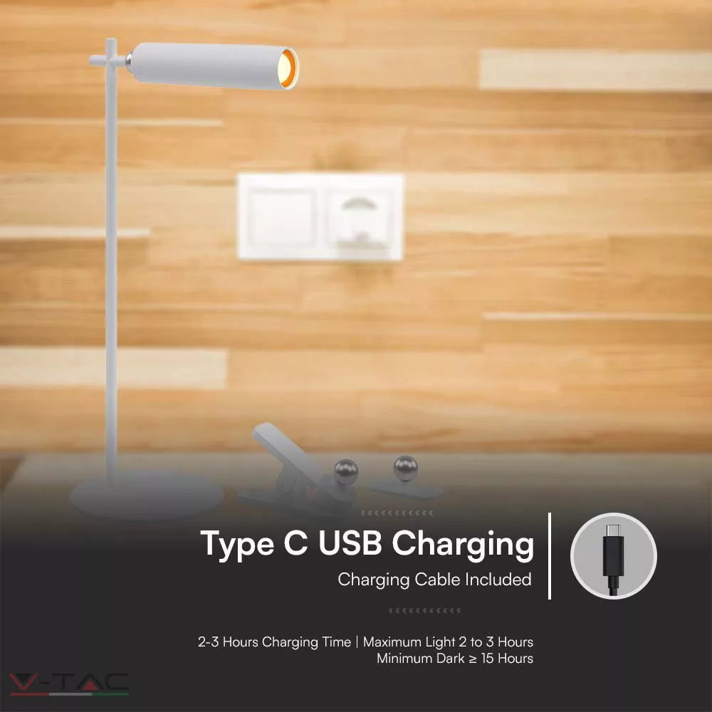 3W LED Mágneses 3in1 fehér asztali lámpa 4000K - 23041 3W LED Mágneses 3in1 fehér asztali lámpa 4000K - 23041