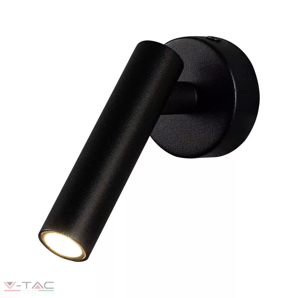 HelloLED 2W LED fali spotlámpa fekete HelloLED 2W LED fali spotlámpa fekete