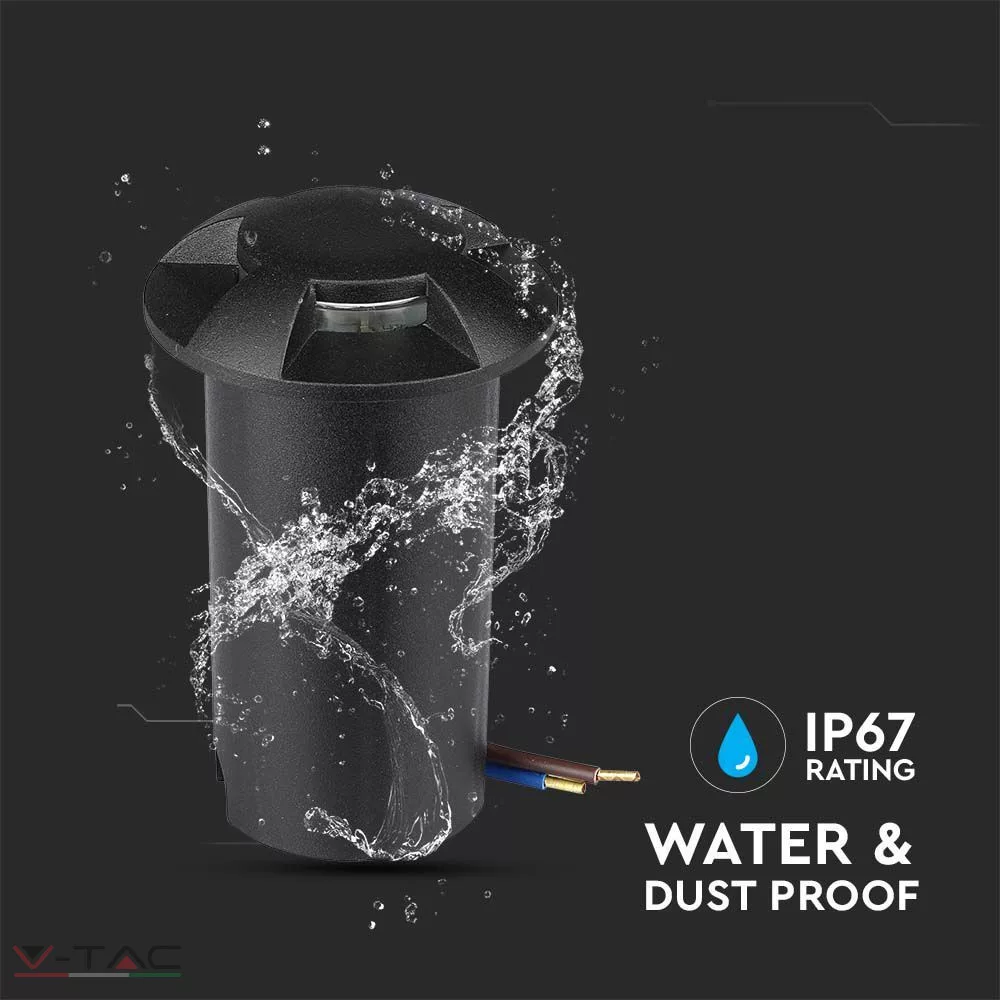 1W LED földbe süllyeszthető négy irányú világítás fekete 1W LED földbe süllyeszthető négy irányú világítás fekete