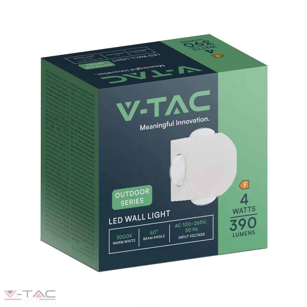 4W LED fali lámpa 4 irányú fehér IP54 4W LED fali lámpa 4 irányú fehér IP54
