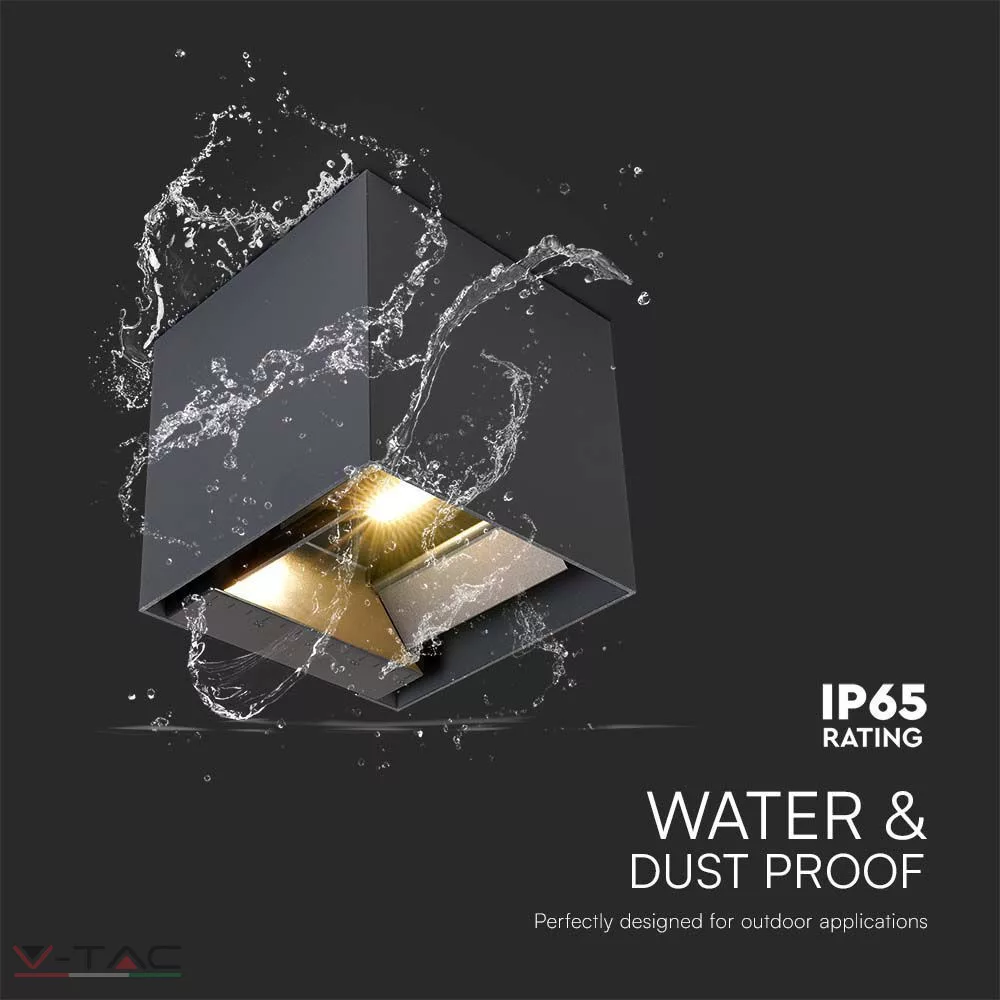 9W COB LED napelemes fali lámpa 1x2600mAh fekete IP65 9W COB LED napelemes fali lámpa 1x2600mAh fekete IP65