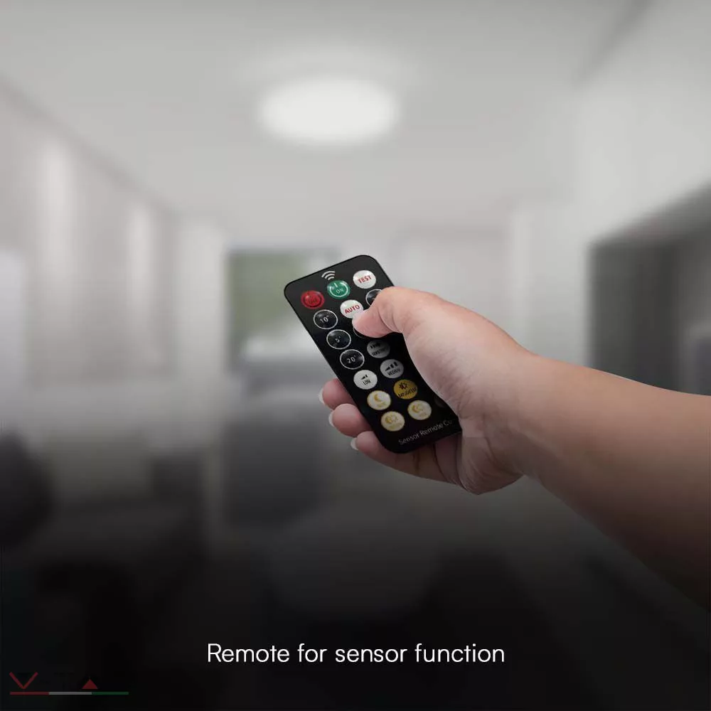 HelloLED 18W LED Mennyezeti lámpa kör mikrohullámú érzékelővel fehér IP44 HelloLED 18W LED Mennyezeti lámpa kör mikrohullámú érzékelővel fehér IP44