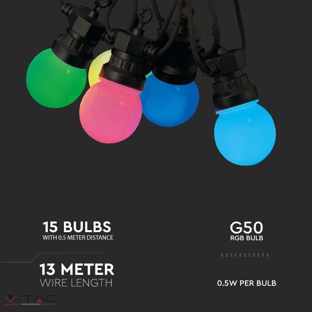 Színes füzér dugvillával 13 méter, távirányítóval - 23159 Színes füzér dugvillával 13 méter, távirányítóval - 23159