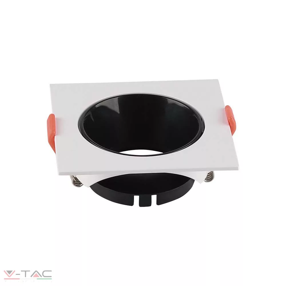 GU10 beépítőkeret fehér/fekete négyszög - 6651 V-TAC GU10 beépítőkeret fehér/fekete négyszög - 6651 V-TAC