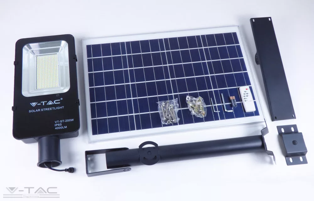 50W Napelemtábla Hibrid LED Utcai világítással, tartórúddal 4000K - 23578 V-TAC 50W Napelemtábla Hibrid LED Utcai világítással, tartórúddal 4000K - 23578 V-TAC